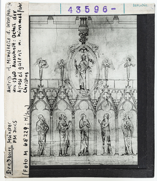 Vorschaubild Straßburg: Münster, Aufriss des Mittelteils der Westfassade 